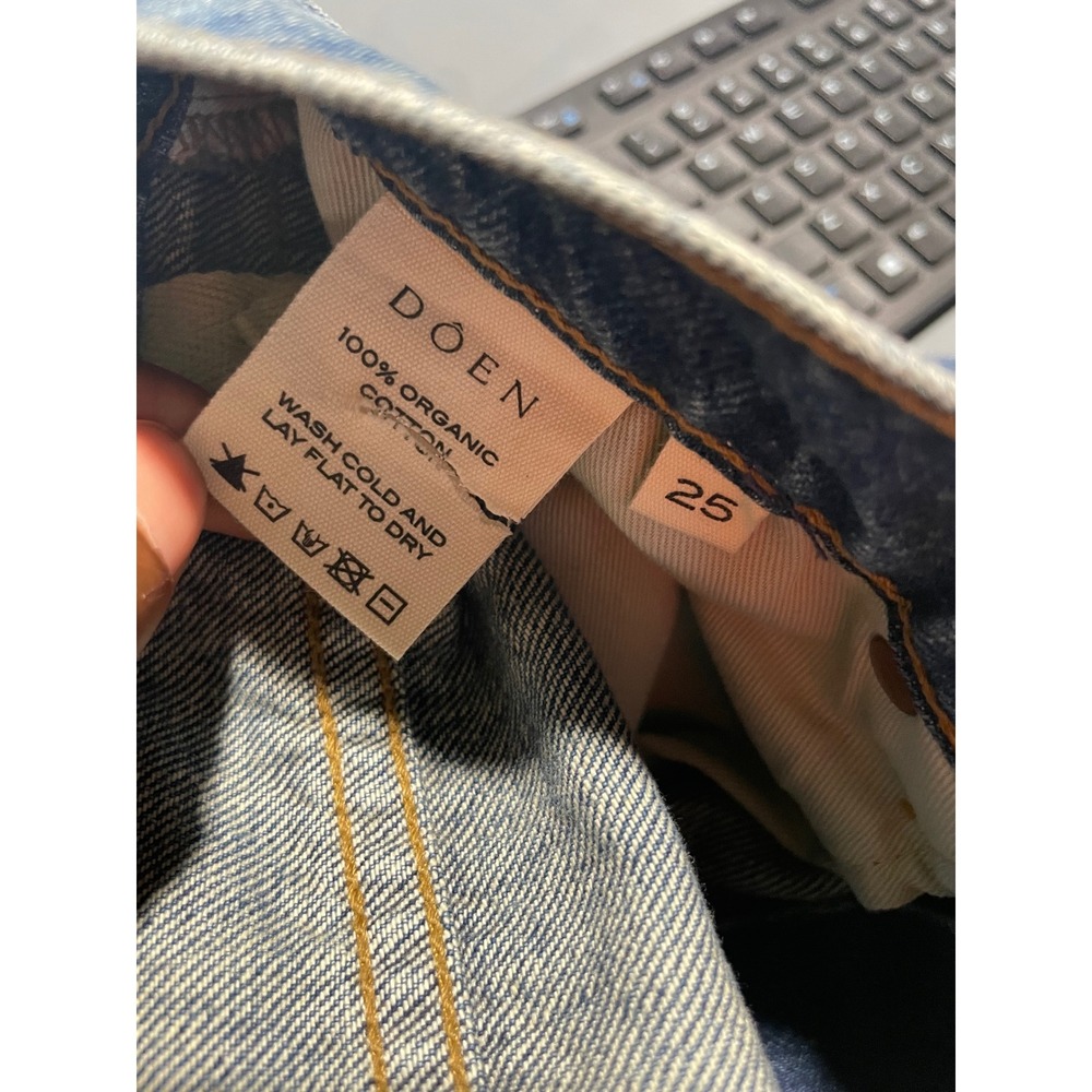 DOEN High Rise Straight Leg Jeans 25 Blue Good Organic Cotton - Picture 7 of 7